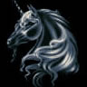 Unicorn on black avatar