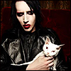 Manson holding a cat avatar