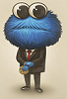 Cookie Monster in a suit avatar