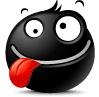 Black tongue smiley avatar
