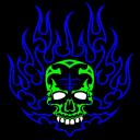 Blue flame skull avatar